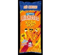 Risketos Xtra Hot, Snack Soffiati Extra Piccanti Senza Glutine, 300 g, Confezione da 3 Bustine da 100 g