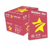 risma carta a3 Golden Star 80 gr · 2.500 fogli (5 risme da 500) · A3 297x420 mm · per Stampanti Laser/Inkjet e Fotocopiatrici · bianca