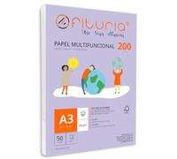 Risma di carta A3 de 200gr con 50 fogli bianchi, carta per stampante multifunzionale ideale per uso scolastico e ambienti lavorativi. Perfetta per stampanti laser, iniezione o fotocopiatri - Ofituria