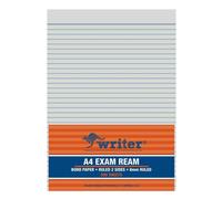 Risma di carta per esami a righe A4 da 8 mm, 60 g/m², con linee blu nitide, qual
