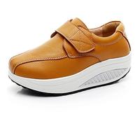 rismart Donna Cuneo Hook & Loop Comodo Carino Pelle Addestratore Scarpe Sneaker SN8787(Abbronzatura,EU39.5)