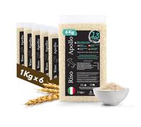 Riso Apollo Aromatico Italiano 6 kg (6x1 kg) - Riso Aromatico Tipo Basmati - Chicco Lungo Profumato - Formato Scorta per Cucina Asiatica, Poke e Meal Prep - Made in Italy