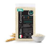 Riso Carnaroli Italiano 1 kg - Per Risotti, Vercelli | Coltivato a Vercelli, in Piemonte, e lavorato a pietra di secondo grado®. Chicchi ricchi di amido, ideali per risotti