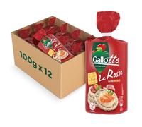 Riso Gallo Gallotte Le Rosse, Gallette con Riso Integrale, Ricche di Fibre, Senza Glutine, Ideale come Snack, Senza Glutine, 12 x 100gr