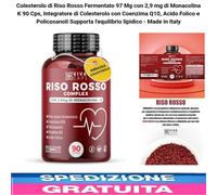 Riso Rosso Fermentato Colesterolo 97Mg Integratore Con Monacolina-K, 90Capsule