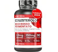 Riso Rosso Fermentato Colesterolo, Integratori Colesterolo con CoQ10, 90 Compresse Riso Rosso Fermentato (Red Yeast Rice) Vitastrong Cholesterol - Integratore Completo per il Benessere Cardiovascolare