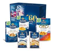 Riso Scotti Box di Riso, Contiene 5 Varietà di Riso - Arborio, Riso Carnaroli, Oro Insalate (1kg), Basmati Profumato 500g, Basmati Integrale 500g, Qualità Premium, Idea Regalo