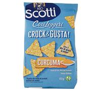 Riso Scotti - Crock & Gusta Curcuma - Triangoli di Mais e Riso Snack Senza Glutine - 60 gr