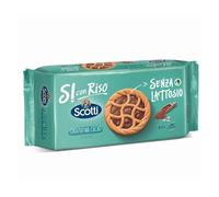 Riso Scotti Si con Riso, Crostatina Cacao, Biscotti con Crema al Cioccolato Senza Lattosio, Ideale per la Colazione, Senza Olio di Palma, Senza Proteine del Latte, 144 gr