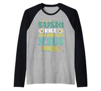 Riso Sushi E Gesù Cristo Maglia con Maniche Raglan