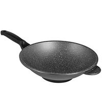 Risoli 0380GR/30HS0, Padella wok antiaderente in granito, Nero, 30 cm