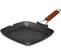 RISOLI BISTECCHIERA GRANITO QUADRATA 26 X 26 CM CON MANICO LEGNO PIEGHEVOLE