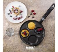 RISOLI' PADELLA DM.25 PER 4 PANCAKE IN ALLUMINIO PRESSOFUSO ALTA QUALITA' 22026