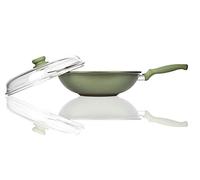 Risoli Wok cm 32 Dr. Green® con coperchio GREEN STONE Made in Italy