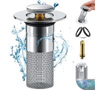 risoluce filtro di scarico,Stainless Steel Basin Drain Filter, stainless Steel Pop-up Bounce Core Basin Drain Filter,stainless Steel Basin Drain Filter,Sink Stopper,Bathroom Pop-up Sink Strainerr-1Pcs
