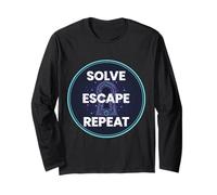 Risolvi Escape Repeat Escape Room Amante Maestro Enthusiast Joke Maglia a Manica