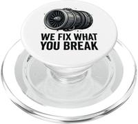 Risolviamo ciò che rompi - Motore a reazione divertente per meccanici aerei PopSockets PopGrip per MagSafe