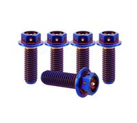 RISON-Bulloni in Titanio con Flangia M8x1.25x20mm, Vite Testa Esagonale Forato, Viti Esagonali Flangiate GR5, Confezione da 5