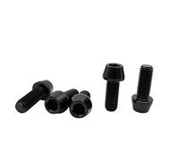 RISON Bulloni in titanio Ti Bolt M6* 1.0 * 18 Esagonale Conica Testa Della Presa 5 Pz Nero Titanio Esagonale Testa Bullone A Testa Conica Vite Per Bici Stelo