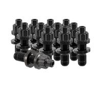 RISON-Titanium 12 Set Bulloni per Collettore di Scarico in Titanio M8 M10, Kit di Prigionieri Filettati con Dado del Sistema di Scarico, Sostituzione Perni e Dadi Flangiati Viti Collettore per Auto