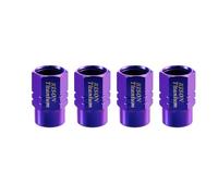 RISON-Titanium 4 Pezzi Tappi Valvole Pneumatici Auto in Titanio, Cappucci Delle Valvole Tappi in Metallo Universali Antipolvere Tappino Ruote per Auto, Biciclette, Moto, Camion