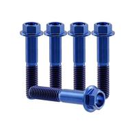RISON-Titanium 5 Pezzi Bullone Flangiato in Titanio M12x1.25x75mm, Vite a Testa Esagonale con Flangia, Vite di Fissaggio Bulloneria a flangia Viti a Brugola per Bici, Moto, Auto