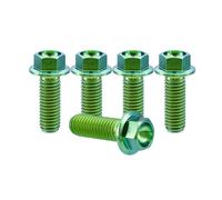 RISON-Titanium 5 Pezzi Bullone Flangiato in Titanio M6x1.0x7mm, Vite a Testa Esagonale con Flangia, Vite di Fissaggio Bulloneria a Flangia Viti a Brugola per Bici, Moto, Auto