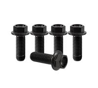 RISON-Titanium 5 Pezzi Bullone Flangiato in Titanio M8x1.25x20mm, Vite a Testa Esagonale con Flangia, Vite di Fissaggio Bulloneria a flangia Viti a Brugola per Bici, Moto, Auto