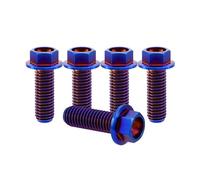 RISON-Titanium 5 Pezzi Bullone Flangiato in Titanio M8x1.25x20mm, Vite a Testa Esagonale con Flangia, Vite di Fissaggio Bulloneria a flangia Viti a Brugola per Bici, Moto, Auto