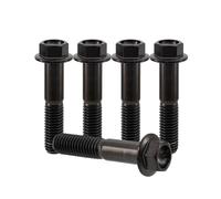 RISON-Titanium 5 Pezzi Bullone Flangiato in Titanio M8x1.25x35mm, Vite a Testa Esagonale con Flangia, Vite di Fissaggio Bulloneria a flangia Viti a Brugola per Bici, Moto, Auto
