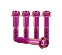 RISON-Titanium 5 Pezzi Bulloni in Titanio con Flangia M6x1.0x40mm, Vite Titanio Testa Esagonale Flangia Forato, Viti Esagonali Flangiate di Fissaggio per Moto
