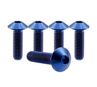 RISON-Titanium 5 Pezzi Bulloni in Titanio M5x0.8x12mm, Bulloni a Brugola Testa a Cupola con Esagono Incassato, Viti a Testa Cilindrica, Ferramenta Elementi di Fissaggio per Bicicletta, Moto