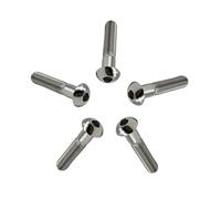 RISON-Titanium 5 Pezzi Viti a Testa Bombata in Titanio con Esagono Incassato M5x25mm, Viti a Brugola Bulloni in Titanio, Vite a Testa Semicircolare Vite a Bottone a Testa Tonda per Bici Moto