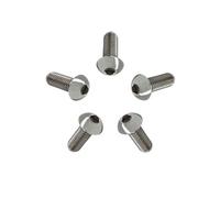 RISON-Titanium 5 Pezzi Viti a Testa Bombata in Titanio con Esagono Incassato M8x20mm, Viti a Brugola Bulloni in Titanio ISO7380, Vite a Testa Semicircolare Vite a Bottone a Testa Tonda per Bici Moto