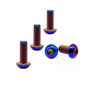 RISON-Titanium 5 Pezzi Viti a Testa Bombata in Titanio con Esagono Incassato M8x20mm, Viti a Brugola Bulloni in Titanio ISO7380, Vite a Testa Semicircolare Vite a Bottone a Testa Tonda per Bici Moto