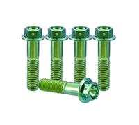 RISON-Titanium 5 viti in titanio M10 x 1,25 x 45 mm, viti a flangia in titanio, viti esagonali, viti per pinza del freno, viti per auto