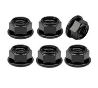 RISON-Titanium 6 Pezzi Dado Flangiato in Titanio M8, Dadi Flangiati senza Dentatura Dado Esagonale Flangia Autobloccante Dado per Pignone per Moto Bicicletta