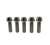 RISON-Titanium Bici Stelo Bulloni in Titanio M4x0.7x20mm, 5pcs Viti per Attacco Manubrio Bicicletta, Vite a Testa Conica Viti Fisse per Stelo Bici, Vite di Fermo Gambo per MTB/Bici da Strada