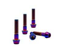 RISON-Titanium Bici Stelo Bulloni in Titanio M5x0.8x25mm, 5pcs Viti per Attacco Manubrio Bicicletta, Vite a Testa Conica Viti Fisse per Stelo Bici, Vite di Fermo Vite per Gambo per MTB/Bici da Strada