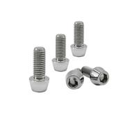 RISON Titanium Bolts Ti Bolt M5*0.8 * 10 Hex Tapered Socket Head 5Pcs Original Titanium Hex Tapered Head Bullt Vite per il gambo della bici M5x0.8x8 10 12 15 16 18 20 25 30 35 40mm
