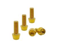 RISON Titanium Bolts Ti Bolt M5*0.8 * 12 Hex Tapered Socket Head 5Pcs Oro Titanium Hex Tapered Head Vite per il gambo della bici M5x0.8x8 10 12 15 16 18 20 25 30 35 40mm