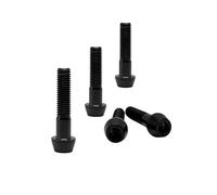 RISON Titanium Bolts Ti Bolt M5*0.8 * 30 Hex Tapered Socket Head 5Pcs Nero Titanium Hex Tapered Head Vite per il gambo della bici M5x0.8x8 10 12 15 16 18 20 25 30 35 40mm