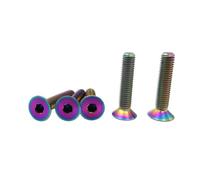 RISON-Titanium Bulloni a Testa Svasata in Titanio GR5 M6x1.0x25mm, Viti a Testa Piatta con Esagono Incassato, Viti a Testa Brugola Bullone Meccanico Viti Filettate per Bicicletta, MTB, 5 Pezzi