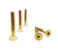 RISON-Titanium Bulloni a Testa Svasata in Titanio GR5 M8x1.25x45mm, Viti a Testa Piatta con Esagono Incassato, Viti a Testa Brugola Bullone Meccanico Viti Filettate per Bicicletta, MTB, 5 Pezzi