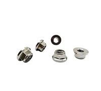RISON-Titanium Dado Flangiato Esagonale in Titanio M5, Dadi Esagonali con Flangia Autobloccante DIN 1664, Dado di Bloccaggio Controdado in Metallo Flange Lock Nuts per Pignone, Confezione da 5