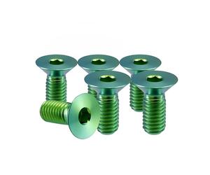 RISON-Titanium Kit di Viti per Volante, 6 Pezzi M5x0.8x12mm Bulloni per per Volante in Titanio,Viti di Montaggio di Volante Sportivo,Viti a Testa Piatta per Volante da Corsa