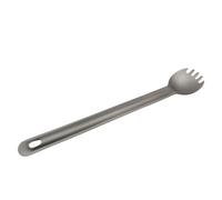 RISON-Titanium Posate da campeggio 2 in 1, in titanio, cucchiai lunghi e spork per esterni, cucchiai da caffè, cucchiai da dessert, forchetta, posate da viaggio