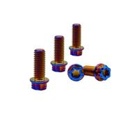 RISON-Titanium Viti in Titanio a Flangia Torx M10x1.5x20mm, 5 Pezzi Bulloni Flangiate Esagonali, Bulloneria Fissaggio con Rondella Viti a Macchina Filettate per Moto, Bicicletta, Auto