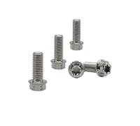 RISON-Titanium Viti in Titanio M6x1.0x10mm, 5 Pezzi Viti a Flangia Torx, Bulloni a Testa Flangia Esagonali, Bulloni Fissaggio con Rondella Viti Filettate in Titanio GR5 per Moto, Bicicletta, Auto