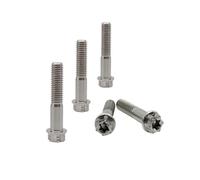 RISON-Titanium Viti in Titanio M8x1.25x25mm, 5 Pezzi Viti a Flangia Torx, Bulloni Flangiate Esagonali, Bulloneria Fissaggio con Rondella Viti a Macchina Filettate per Moto, Bicicletta, Auto